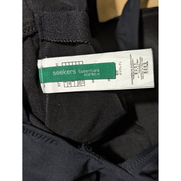 SEEKERS Essentials Australia black wrap front black one piece swimsuit sz 10 - Picture 7 of 8